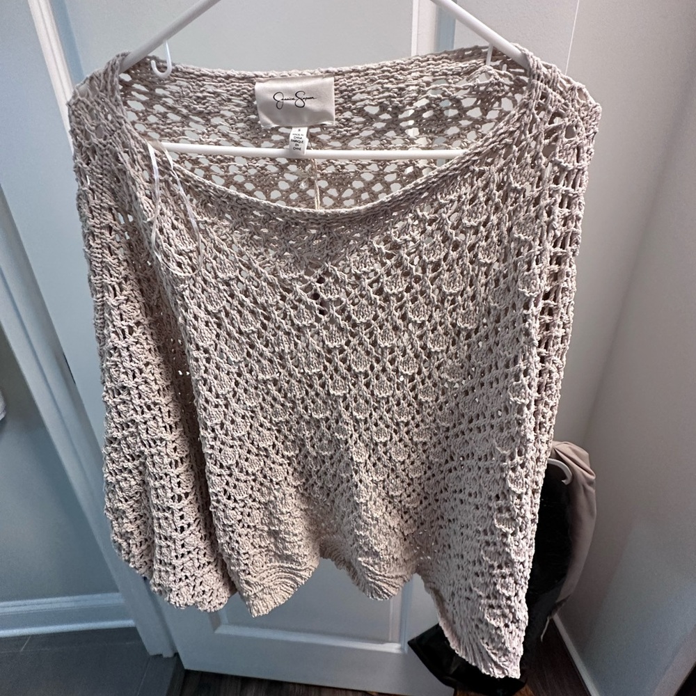 Jessica Simpson crochet sweater